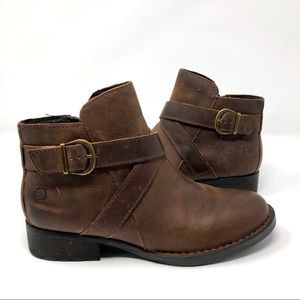 NWT Born Trinculo Leather Ankle Boots Brown Size 7
